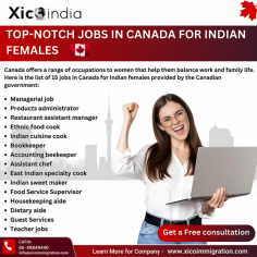 Canada offers a range of occupations to women that help them balance work and family life. Here is the list of 15 jobs in Canada for Indian females provided by the Canadian government: