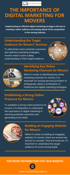 Implementing an effective digital marketing strategy is the key to reaching a wider audience and staying ahead of the competition in the moving industry.