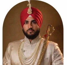 In the realm of Sikh weddings, the groom's attire is a resplendent manifestation of tradition and cultural richness. Sikh grooms don a distinctive ensemble that reflects their cultural heritage with utmost grace. The iconic turban, known as the "dastaar" or "pagri," stands as a symbol of honor, respect, and spirituality. It is meticulously tied, showcasing various styles, colors, and fabrics, each carrying its own significance. 