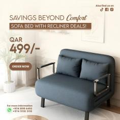 Buy Sofa Bed and Recliner Online in Qatar Doha at Yaqeentrading for a luxurious living space. Transform your space with our Sofa Cum Bed featuring a 2-Seater Recliner Chair! Avail massive discounts at just QR. 499/-! Enjoy a thick soft backrest, soothing waist pressure relief, and high-quality sponge filling. The zipper design ensures easy cleaning with removable, washable seat covers. Simple, convenient, and with three versatile modes. Upgrade your comfort with this small sofa and save big! 
✓ Free Delivery ✓ COD Available ✓ QAR 499. 
