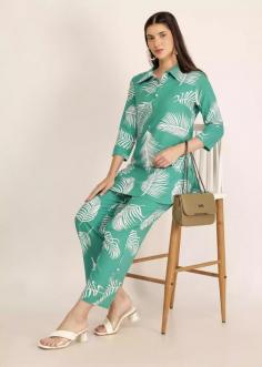 Buy Women Sea Green Floral Printed Rayon Co-ord Set for Women by Gargi Style Online in India. Shop for more Co-ord sets at GargiStyle.com and avail great discounts.
