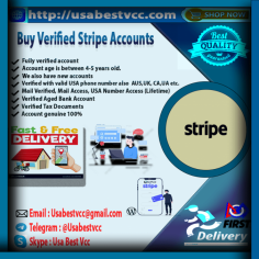 Buy Verified Stripe Accounts
Buy verified Stripe account from our website USA Best VCC .If you want to get a verified Stripe account then you can get it from our website USA Best VCC .We have all types of new and old Stripe verified accounts.Our accounts are verified in USA, UK, UA,CA & AUS countries. From these countries you can get any country verified account. If you like my services or if you want to get verified account from me then definitely contact me. Or order directly from my website.

Email : Usabestvcc@gmail.com
Telegram : @Usabestvcc
Skype : Usa Best Vcc
WhatsApp : +1 (567) 275-3698

Our services are guaranteed and very customer friendly
⇔Fully verified account
⇔Account age is between 4-5 years old.
⇔We also have new accounts
⇔Verified with valid USA phone number also  AUS,UK, CA,UA etc.
⇔Mail Verified, Mail Access, USA Number Access (Lifetime)
⇔Verified Aged Bank Account
⇔Verified Tax Documents
⇔Account genuine 100%
⇔Driving license information and Original SSN
⇔Login credential.
⇔Backup and creator Code
⇔1-year free VPN or Proxy
⇔Lifetime Support + warranty
⇔Money transactions without limits
⇔Green label all accounts

If you like our stripe accounts information then order directly from our website or contact us to buy our account.

Contact us for buying or more information.
We’re here 24/7 to assist you.
Email : Usabestvcc@gmail.com
Telegram : @Usabestvcc
Skype : Usa Best Vcc
WhatsApp : +1 (567) 275-3698