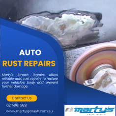 Get high-quality auto body rust repair panels from Marty’s Smash Repairs. Our experts provide professional vehicle rust repair services that are convenient and reliable.  Call us today on 02 4961 5651. Visit us at https://www.martyssmash.com.au/rust-repairs.php
