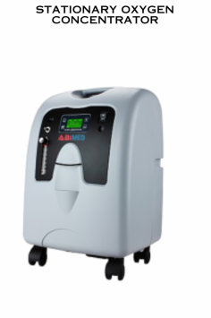 A stationary oxygen concentrator is a medical device designed to deliver concentrated oxygen to individuals with respiratory conditions or oxygen therapy needs within the confines of their home or medical facility. Alarm for power failure and gas blockage.
