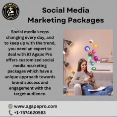 Social media keeps changing every day, and to keep up with the trend, you need an expert to deal with it! Agape Pro offers customized social media marketing packages which have a unique approach towards brand success and engagement with the target audience. Our experienced team works relentlessly to give you the best results and stay ahead of the curve in the ever-changing world of social media. What are you waiting for? Check out our website now!
