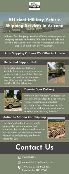 Ensure the safe and timely transport of your vehicles with our specialized Florida Military Vehicle Shipping services. At Military Car Shipping, we prioritize the security and efficiency of transporting your valuable assets. Trust our experienced team to handle the logistics, providing a seamless process from pickup to delivery. To know more you can read our infographic. https://www.militarycarshipping.com/military-auto-shipping-florida/