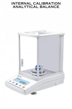 An internal calibration analytical balance is a sophisticated laboratory instrument used for precise measurements of mass.  Electromagnetic sensors for accurate and responsive weight measurement.  Large space with wind proof cover.