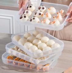 Dumpling box with lid multi-layer high-transparent large-capacity（https://www.teo-home.com/product/kitchen-storage-boxes/food-grade-dumpling-box-freezer-box-refrigerator-dedicated-household-sealed-box-kitchen-storage-box-wonton-dedicated-preservation.html）
Whether it is a source of exclusive supply for cross-border export	No	Style	Morandi	Have licensable own brand	No
Origin	Taizhou, Zhejiang	Item No.	HS210910	Brand	Huisu
Product Category	Refrigerator storage box	Specification	Dumpling box with single layer and single lid, dumpling box with two layers and one lid, dumpling box with three layers and one lid, dumpling box with four layers and one lid,	Material	Plastic