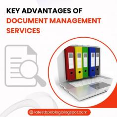 Document management services refer to a collection of tools and solutions for monitoring, organizing, storing, and managing digital documents within a business. These services facilitate the creation, storage, retrieval, and sharing of documents effectively by streamlining document-related operations. By outsourcing data management, your organization can concentrate on core business functions and strategic priorities, leaving routine and time-consuming data-related tasks to external experts. In this blog, you will get an idea of the major advantages of outsourcing document management services.

To Know More Visit https://latestbpoblog.blogspot.com/2024/03/7-amazing-benefits-of-outsourcing-document-management-services.html
