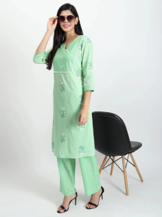 Buy Women's Pure Cotton Light Green Kurta Pant Set for Women by Gargi Style Online in India. Shop for more Kurtas at GargiStyle.com and avail great discounts.
