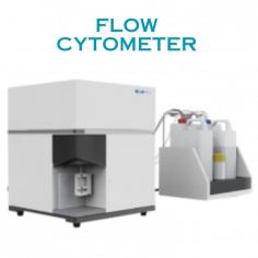 Flow Cytometer NFC-100 is a rapid quantitative analytical instrument for enhanced analysis of multiple cell parameters and high throughput sorting of individual cell from a cell population with a high speed linear flow. It is equipped with an avalanche photodiode detector (APD) that converts light-cell interactions into electrical output signal which is then displayed on the monitor in statistical form.
