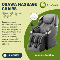 Discover ultimate comfort with Ogawa massage chairs Australia. Ogawa Australia brings you premium relaxation with their cozy and soothing massage chairs. Experience tranquility as you unwind in the embrace of Ogawa's innovative designs. These massage chairs from Ogawa Australia offer a delightful escape from daily stress, making relaxation accessible in the comfort of your home. 
Visit: https://ogawaworld.net.au/