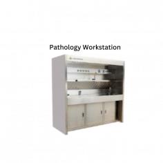 Pathology workstation  is a microprocessor controlled unit with operational sites for two individuals. It is characterized with a high power suction exhaust system. The slightly inclined worktable enables easy cleaning and waste discharge. The base cabinet is in inward-concave assembly for convenient sitting during operation.

