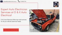 Looking for a reliable auto electrician? Look no further! D & K Auto Electrical offers top-notch services for all your vehicle's electrical needs. From diagnostics to repairs and installations, their skilled technicians ensure your car runs smoothly. Visit https://dkautoelectrical.com.au/ to book your appointment today and experience expert care for your vehicle! 