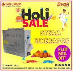 Wishing that this Holi life erupts in a celebration of colours and joy as we reach out to wish you and your family a very Happy Holi. Saini World launched Steam Generator Offer on this Holi, Flat 50% off. 