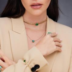 Explore Eshli Fine Jewelry's exquisite collection of emerald necklaces. Each piece showcases the vibrant allure of emeralds, promising elegance and timeless beauty. Elevate your style with a luxurious touch from our handcrafted, unique designs.