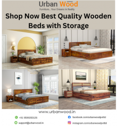 
Wooden beds with storage combine the timeless elegance of wood with practical storage solutions, making them ideal for maximizing space in bedrooms. These beds typically feature built-in drawers or compartments underneath the mattress, providing ample space to store extra bedding, clothing, or other items.