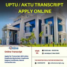 Online Transcript is a Team of Professionals who helps Students for applying their Transcripts, Duplicate Marksheets, Duplicate Degree Certificate ( Incase of lost or damaged) directly from their Universities, Boards or Colleges on their behalf. We are focusing on the issuance of Academic Transcripts and making sure that the same gets delivered safely & quickly to the applicant or at desired location. We are providing services not only for the Universities running in India,  but from the Universities all around the Globe, mainly Hong Kong, Australia, Canada, Germany etc.
https://onlinetranscripts.org/transcript/dr-a-p-j-abdul-kalam-technical-university-up/