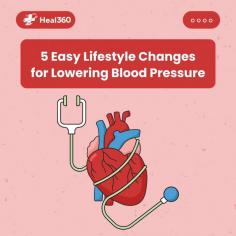 Discover easy and effective ways to lower your blood pressure naturally with these five simple lifestyle changes. From dietary adjustments to stress management techniques, Heal360 offers personalized guidance and support to help you achieve optimal blood pressure levels and improve your overall cardiovascular health. Take control of your well-being today! Visit our website to learn more: Heal360 - Your Partner in Health