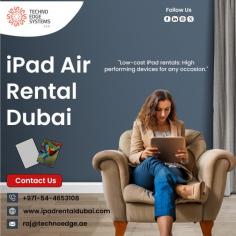 Transform event experiences in Dubai with seamless iPad Air rentals, enhancing engagement, productivity, and innovation for attendees and organizers. Techno Edge Systems LLC offers you the reliable Services of iPad Air Rental Dubai. For More Info Contact us: +971-54-4653108 Visit us: https://www.ipadrentaldubai.com/ipads-for-rental/