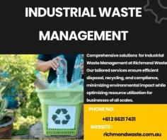 Comprehensive solutions  for Industrial Waste Management at Richmond Waste. Our tailored services ensure efficient disposal, recycling, and compliance, minimizing environmental impact while optimizing resource utilization for businesses of all scales.