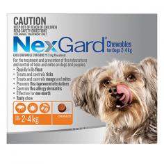 Nexgard for Dogs is a monthly flea and tick treatment for dogs that offers a month-long protection against fleas and ticks. It is a flavoured chews that treats and controls mange and mites (demodectic mange, sarcoptic mange and ear mites) in dogs. NexGard kills adult fleas and ticks; especially Paralysis ticks, Brown dog ticks and bush ticks. NexGard is a highly palatable beef-flavoured chew that is helpful for the treatment and prevention of flea infestations and for the control of newly acquired adult fleas.
