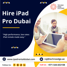Hire an iPad Pro for quick access to cutting-edge technology, ideal for short-term projects, events, or presentations, ensuring flexibility and convenience. Techno Edge Systems LLC offers the best services of Hire iPad Pro Dubai. For More Info Contact us: +971-54-4653108 Visit us: https://www.ipadrentaldubai.com/ipad-rent-in-dubai/
