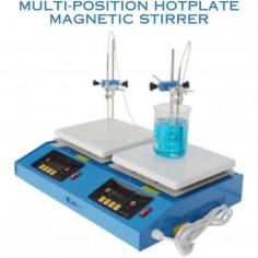 Multi-Position Hotplate Magnetic Stirrer NMHS-100 is designed with a motor driven multiple stirring pans that individually enables to perform various heating procedures like digestion, evaporation and dissolution etc. It is equipped with temperature sensors made up of platinum to effectively monitor temperature fluctuations and Polytetrafluoroethylene (PTFE) stirring bar with non-wetting, high density and high temperature resistant properties. The work plate is made up of ceramic top coat that prevents it from chemical corrosion.