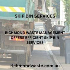 "Richmond Waste Management offers efficient Skip Bin Services for hassle-free waste disposal. Choose from a range of sizes to suit your needs. Our prompt delivery and collection ensure convenient waste management solutions tailored to your requirements."