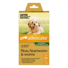 Advocate for Dogs prevents flea infestations as well as gastrointestinal worm infections. It controls intestinal worms including roundworms, whipworms, and hookworms. Advocate is a topical spot-on treatment that not only destroys multiple parasites, but also prevents heartworm infection in puppies and dogs. Furthermore, Advocate controls sarcoptic mange, Demodex mites, and ear mites present in dogs. This monthly topical treatment is also water-resistant and the fastest flea control product.
