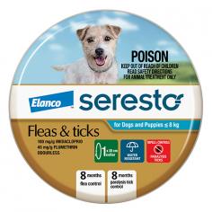 Seresto collar is an innovative, long-lasting flea and tick protection for dogs. The collar provides flea and paralysis tick protection for up to 8 months. Plus, it kills Brown dog ticks and controls bush ticks in puppies and dogs. Seresto Collar not only kills but also repels deadly paralysis ticks for 4 months.
