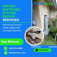 Over time, water softener systems can develop issues such as clogs, leaks, or breakdowns, which can result in the return of hard water into your plumbing. Whether you need to fix minor problems or major ones, PlumbSmart provides reliable water softener system repair in San Marcos to help you maintain a properly functioning system. To schedule an appointment, please contact us today! To know more visit: https://plumbsmart-tx.com/water-systems/water-softener-repair/