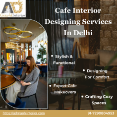 Discover our Cafe Interior Designing Services in Delhi. Create a comfortable and inviting atmosphere for your cafe with our expert design solutions.