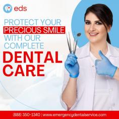 Dental Care | Emergency Dental Service

Enjoy a healthy and beautiful smile with our complete dental care service. Emergency Dental Service provides immediate relief from pain and discomfort. Protect your beautiful smile with our expert care and live a happy and healthy life. Trust us to take care of all your dental needs. Schedule an appointment at 1-888-350-1340.