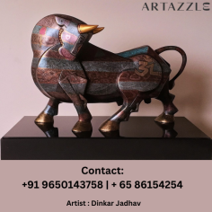 Dinkar Bull 3 -  Dinkar Jadhav - Artazzle

Size:Medium 
Dimension:29*19*15 
Medium:Fiberglass + bronze