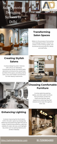 Get your dream salon with our interior designing services in Delhi. We create stylish and functional spaces tailored to your needs. Transform your salon into a chic and welcoming haven for your clients.