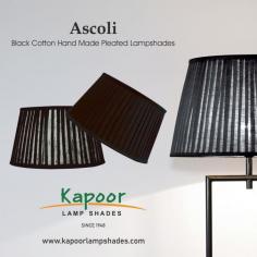 Dive into a world of timeless elegance with Ascoli's Black Cotton Hand Made Pleated Lampshades! These lampshades are the epitome of sophistication and style. Elevate your living space effortlessly with the rich black cotton fabric and meticulous pleating. Shop now and redefine luxury in your decor!