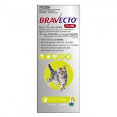 Bravecto Plus for Cat is an advanced solution that effectively treats fleas, paralysis ticks, gastrointestinal nematodes and prevents heartworms in cats. The topical treatment is also effective in treating ear mites. It provides immediate relief from fleas and ticks and provides protection by breaking the flea life cycle before they lay eggs. Bravecto Plus protects against fleas for 3 months, paralysis ticks for 10 weeks, and heartworms for 3 months.
