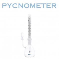 Pycnometer NPM-100 is designed for accurately measuring the density of liquids and solids based on precise weighing techniques. Our pycnometer accommodates a loading capacity of 50 mL to ensure convenient handling of samples. Easily observed sample through high-quality borosilicate 3.3 glass. Our bottle was improved with a stopper or cap to seal the contents.