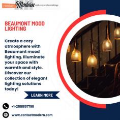 Create a cozy atmosphere with Beaumont mood lighting. Illuminate your space with warmth and style. Discover our collection of elegant lighting solutions today!
