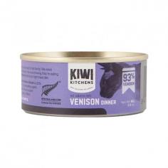 Kiwi Kitchens Venison Dinner: A single protein canned wet cat food contains 93% New Zealand venison to ensure that food is balanced and nutrition-rich.
