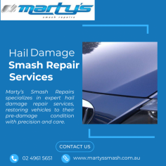 At Marty’s Smash Repairs, we specialize in top-notch hail damage repair services for your vehicle. Our skilled technicians use advanced techniques to restore your car to its original condition, ensuring a seamless finish every time. Contact us at 02 4961 5651 for reliable and efficient smash repair solutions.