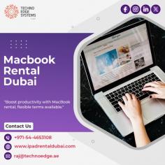 Discover how MacBook rentals in Dubai optimize workflows, simplify tasks, and elevate productivity seamlessly. Techno Edge Systems LLC offers you standard MacBook Rental Services Dubai. For More info Contact us: +971-54-4653108 visit us: https://www.ipadrentaldubai.com/macbook-rental-dubai/