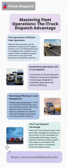 Unlock unparalleled efficiency with iTruck Dispatch's dispatch tracking app. Our comprehensive fleet management solution empowers you to streamline operations, optimize routes, and enhance productivity. Experience seamless load management and real-time tracking, revolutionizing your fleet operations with iTruck Dispatch. Visit here to know more:https://livepositively.com/mastering-fleet-operations-the-itruck-dispatch-advantage/