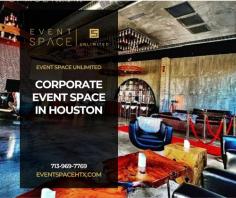 Host your next corporate event at Event Space Unlimited, Houston’s premier venue for meetings, conferences, and networking events. Our stylish and versatile space is perfect for business gatherings of all sizes. Whether it’s a seminar, workshop, or corporate party, we provide the ideal setting for a seamless experience. Conveniently located and fully equipped, we ensure your event is a success. Call 713-969-7769.