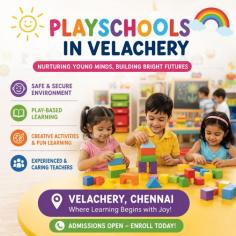 Early childhood education plays a vital role in shaping young minds. Parents seeking quality learning opportunities often prefer playschools in Velachery for their safe environment, interactive activities, and nurturing atmosphere. These institutions focus on cognitive, emotional, and social development, helping children learn through play while building communication skills, confidence, and readiness for formal schooling.